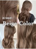ヘーゼルベージュ ブリーチなし レイヤーカット 海外風