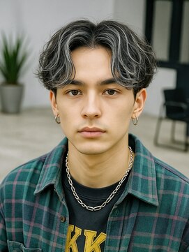 トゥイン 八王子(TWIN) メンズハイライト刈り上げセンターパート