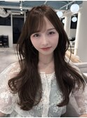 レイヤーカット/巻き髪/顔まわり/ミルクティーブラウン
