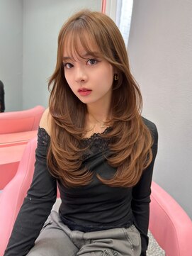 ボタン シブヤ(VOTAN SHIBUYA) ハッシュカット/韓国レイヤー/顔まわり/ブラウン/ベージュ/前髪