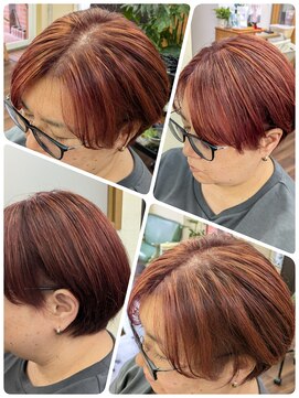 クリア 美容室 ピンクで作るハイライトカラー☆