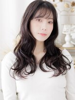 カバーヘア ブリス 志木南口駅前店(COVER HAIR bliss)&nbsp;斜めバング黒髪ローライトカラーウェットヘアa志木20代30代40代