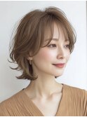大人ショートボブ白髪ぼかし脱白髪染め30代40代50代60代♪