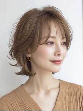 ハーツ(Heart's) 大人ショートボブ白髪ぼかし脱白髪染め30代40代50代60代♪