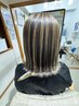 (M)全体縮毛矯正+根元カラー+カット+5Gトリートメント(お持ち帰り付き)