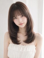 ユーフォリア 新宿店(Euphoria) 小顔シースルーバング顔周りカットミディアムレイヤーワンカール