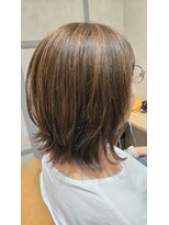 ヘアーズ ロッソ テラス(hair's ROSSO TERRACE)&nbsp;ナチュラル白髪ぼかしハイライト×ボブレイヤー