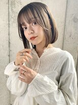 エムクランメイクス 原宿 表参道(m.clan MAKE'S)&nbsp;内巻きボブ オリーブベージュ 透明感カラー ブリーチなし