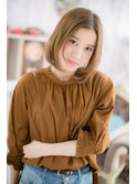 センターパート&外国人風透明感ゴールドベージュb1