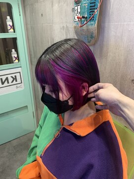 インク 渋谷(INK.) アンブレラカラー ブラック×ピンクパープル