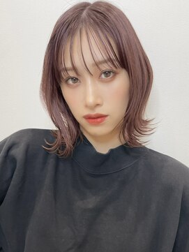 トルネード(TORNADO) ピンクバイオレット 外ハネパーマ 切りっぱなしボブ t1123