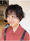 カジュアルパーマ_ハッシュカットフルバング_ba474451