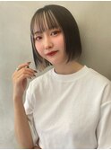 韓国前髪顔周り×切りっぱなしボブ【心斎橋/髪質改善】