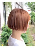 ボブ#切りっぱなし#オレンジベージュ#ダブルカラー#豊橋#豊川