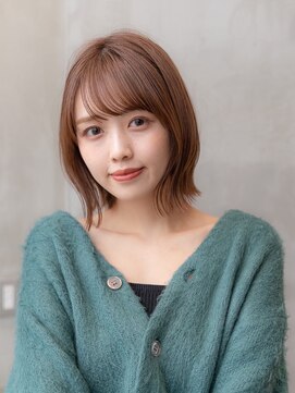 ケアリー 調布(Carelly) 大人かわいい前髪セシルカットココアブラウンフリンジウェーブ