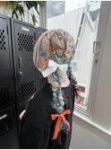 《ライブ前ヘアセット　三つ編みツイン》