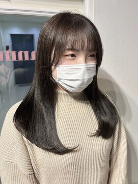 アンニュ(annuy) Instagram/annuy__o0 顔まわりカット/ベージュカラー/韓国巻き