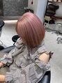 ユズリハ(yuzuriha) 1ブリーチのピンクベージュ◎縮毛矯正履歴ありでもツヤ感抜群♪