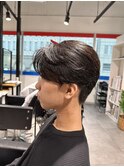 ニュアンスパーマダウンパーマ黒髪韓国マッシュツーブロック