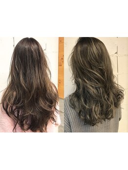 【藤沢でブリーチならLORANへ】海外風のハイライト・明るくお洒落な白髪ぼかしハイライトが藤沢で大人気＊