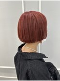 (銀座) 前上がりミニボブ ブリーチ　ピンクオレンジ