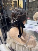 タイトめシニヨン/結婚式ヘアアレンジ