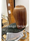 透け感ベージュ艶カラー×ナチュラルストレートセミロング