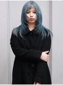 cyan/水色 シアン ハイトーン ハイレイヤー ハッシュカット