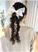 編み下ろしポニー ツイン