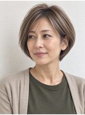 【HEY 松本】ひし形ショートボブ×白髪ぼかしハイライト