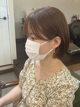 ジル ヘアデザイン ナンバ(JILL Hair Design NAMBA) chocolate orange♪/ショートボブ/顔周り/シースルーバング