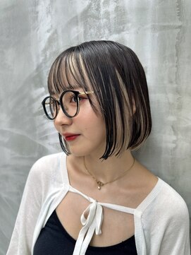 ロンド ストラーダ 心斎橋(Lond strada) マチルダボブ×インナーグレージュ【髪質改善/縮毛矯正】