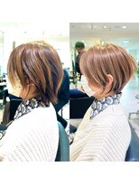 バンプ ギンザ(BUMP GINZA)&nbsp;30代、40代/丸みくびれショートボブ×白髪染めハイライト/大宮