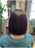 【髪質改善】メテオトリートメント、サラ艶の切りっぱなしボブ