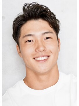 にもう ブルーブラック & スパイキーショート　フェザーパーマ012