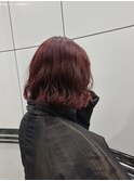 ボブ/レッド/ピンク/イルミナカラー/透明感カラー/池袋