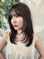 大人ワンカールレイヤーカット/20代30代40代/ボブルフ小顔前髪