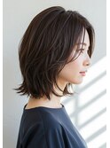 30代40代50代外ハネミディアムレイヤー髪質改善透明感カラー