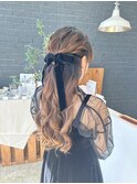 ロングのハーフアップスタイル