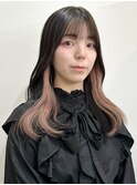 色落ちが綺麗！隠せるバレないインナーカラーピンク　表参道