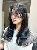 韓国風レイヤーカット顔まわりくびれオルチャン堀江