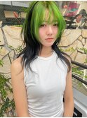 ネオングリーン×レイヤー