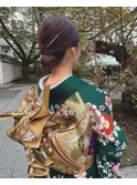 大阪　顔合わせに　大人スタイル　着物ヘア