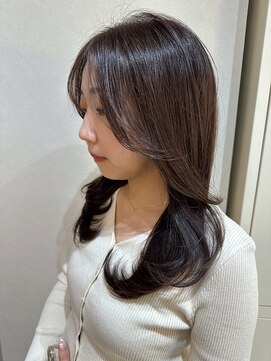 顔周りレイヤーカット×髪質改善カラー