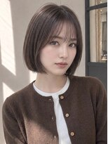 ユーフォリア 青山(Euphoria) ショートボブ丸みシースルーバンググレージュ青山