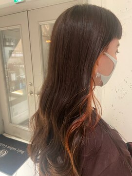 ラミ(L'ami) インナーカラー◎ショコラブラウン×オレンジ