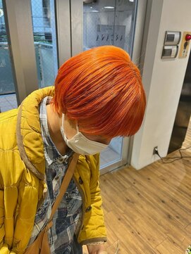 アルカナ 明治神宮前原宿(ARCANA) ウルフカット　ボブ　オレンジカラー　オレンジベージュ