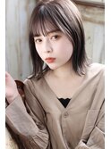 大人可愛いフェザーバング切りっぱなし外ハネアンニュイ &nbsp;ボブ