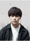 MEN'S HAIR/アッシュブラック/波巻き/マッシュパーマ/