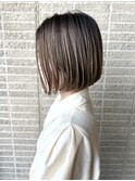 斜めバング/グレージュカラー/デザインカラー/自由が丘
